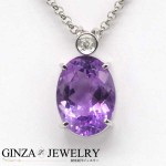 pt850 プラチナ 大粒アメジストネックレス　7.90ｃｔ　ダイヤモンド　0.04ct